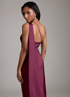 Azazie Galinda Brudtärnklänningar Klä av Sjöjungfru i Stretch Satin Ena axeln Mullbär image2