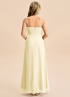 Azazie Jordyn Junior Lemon Sorbet A-Line Sweetheart Neckline Chiffon Dress image2