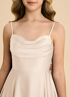 Azazie Bear Junior White Alabaster A-Line Sweetheart Neckline Stretch Satin Dress image8