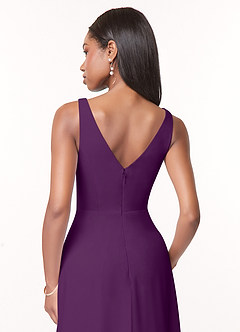 Azazie Nala Brautjungfernkleider A-Linie Plissee Chiffon Kleid Traube image5