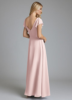 Azazie Omari Bridesmaid Dresses Blushing Pink A-Line Chiffon Dress image2