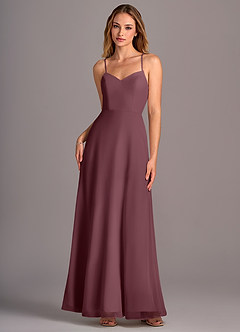 Azazie Mei Brautjungfernkleider A-Linie Chiffon Kleid Sangria image1