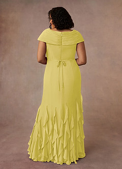 Azazie Bailora Mother of the Bride Dresses Canary Mermaid Ruched Chiffon Dress image8
