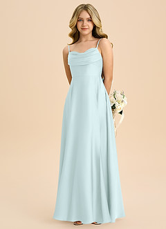Azazie Bear Junior Sea Glass A-Line Sweetheart Neckline Stretch Satin Dress image6