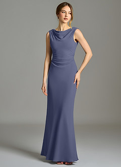 Azazie Kieryn Bridesmaid Dresses Stormy Mermaid Pleated Chiffon Dress image1