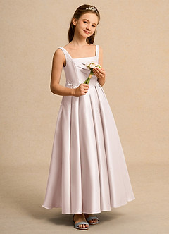 Azazie Mochi Girl Flower Girl Klänningar Klä Balklänning i Matt satäng Plisserad image4