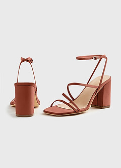 front Matchande färg matt satin ankelrem Block häl sandaler