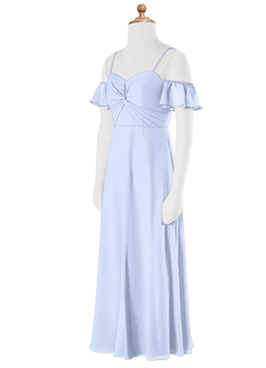 Azazie Juna Junior Robe Trapèze en Mousseline de soie Épaule décolletée Eis image8
