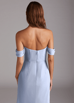 Azazie Saige Bridesmaid Dresses Ice A-Line Off the Shoulder Chiffon Convertible Dress image6
