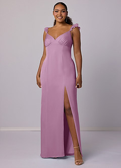 Barbie ♥ Azazie Bridesmaid Dresses Wisteria Sheath Stretch Satin Dress image9