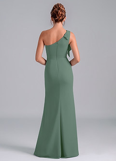 Azazie Rinna Bridesmaid Dresses Eucalyptus Mermaid One Shoulder Chiffon Dress image2