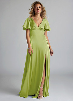 Azazie Kimber Brudtärnklänningar Klä av A-Linje i Stretch Satin Rynkad Päron image3