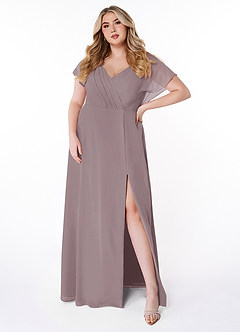 Azazie Rylee Bridesmaid Dresses Dusk A-Line Pleated Chiffon Dress image6