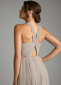 Azazie Afra Abiti da Damigella Abito A-Line in Chiffon Plissettato Gelo image6