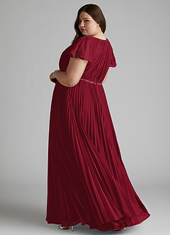 Azazie Kara Modest brudtärna klänningar Klänning A-Line Plisserad Golvlängd Chiffong image11