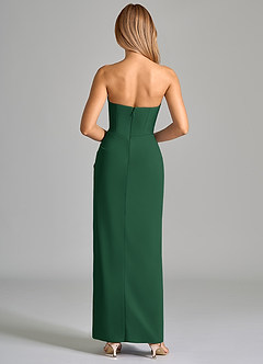 Azazie Anaïs Bridesmaid Dresses Dark Green Sheath Strapless Chiffon Dress image2