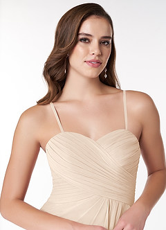 Azazie Arabella Allure Robes de demoiselle d'honneur Robe Trapèze Convertible en Mousseline de soie Encolure en Forme de Cœur Albâtre Blanc image14
