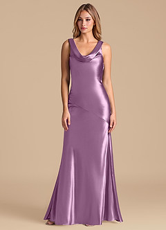 Azazie Rylina Bridesmaid Dresses Wisteria Mermaid Metallic Satin Dress image5