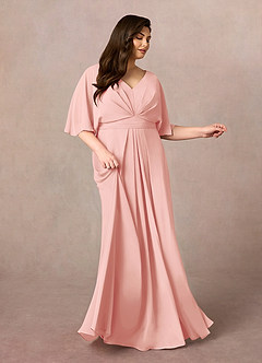 Azazie Oksana Mother of the Bride Dresses Rosette A-Line V-Neck Pleated Chiffon Dress image7
