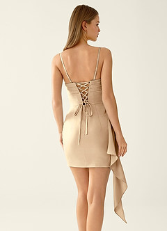 Bellaemira Champagne Ruffles Satin Mini Dress image7