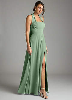 Azazie Tamira Suknie dla druhen Linia A Pofałdowany Szyfon Do ziemi Sukienka image7