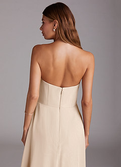 Azazie Wren Bridesmaid Dresses White Alabaster A-Line Strapless Chiffon Dress image8