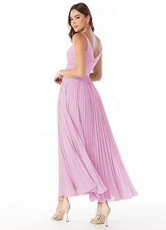 Azazie Raychelle Bridesmaid Dresses Candy Pink A-Line V-Neck Chiffon Dress image4