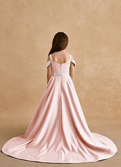 Azazie Jodi Abiti da Ragazza di Fiori Abito A-Line in Raso Opaco Rosa Rossore image2