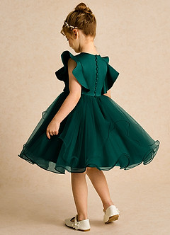 Azazie Chirp Flower Girl Dresses Pine Ball-Gown Tulle Dress image4