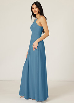 Azazie Sarah Bridesmaid Dresses Bermuda Empire Pleated Chiffon Dress image4