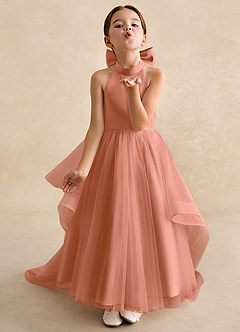 Azazie Bev Flower Girl Dresses MAI TAI A-Line Convertible Tulle Dress image4