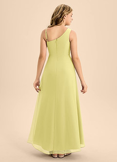Azazie Brooke Junior Abito A-Line in Chiffon Spacco Laterale Sorbetto Al Limone image2