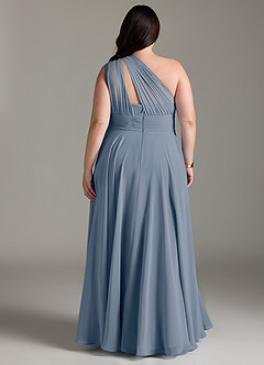 Azazie Charlize Jurken voor bruidsmeisjes Jurk van Chiffon met A-Lijn One-Shoulder Schemering image8