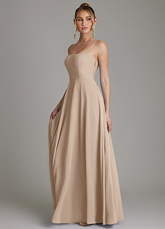 Azazie Elita Bridesmaid Dresses Taupe A-Line Pleated Chiffon Dress image5
