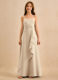 Azazie lolly Girls Formal Sukienki dla dziewczynek sypiących kwiaty Linia A Pofałdowany Szyfon Długość podłogi Sukienka image4