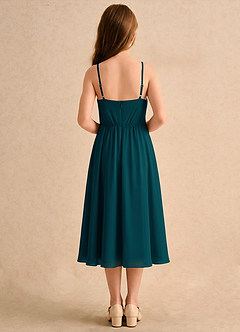Azazie Twilight Dance Girls Formal Flower Girl Dresses Pine A-Line Pleated Chiffon Dress image2