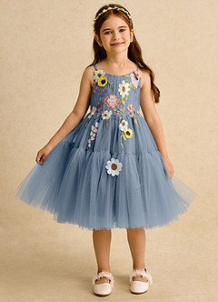 Azazie Osea Flower Girl Dresses Twilight Ball-Gown Pleated Tulle Dress image6