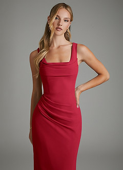 Azazie Asa Bridesmaid Dresses Scarlet Sheath Corset Chiffon Dress image3