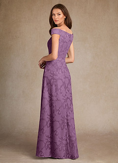 Azazie Moore Mother of the Bride Dresses Wisteria A-Line Boatneck Floral Burnout Dress image2