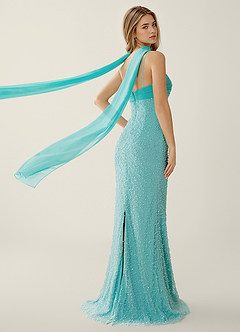 Jasminiah Blue Pearl-Embellished Lace/Chiffon Prom Dress image5