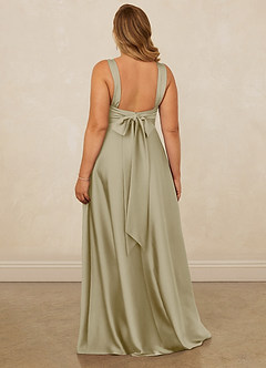 Christian Siriano Bridal for Azazie 1001 Bridesmaid Dresses Moss Green A-Line Sweetheart Neckline Stretch Satin Dress image12
