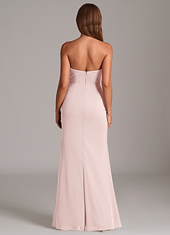 Azazie Katelyn Venta Final Vestido de Rosa Rubor de Malla de Corte Recto Convertible con Sin tirantes image7