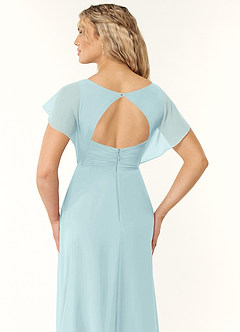 Azazie Rylee Bridesmaid Dresses Sea Glass A-Line Pleated Chiffon Dress image2
