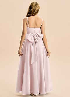 Azazie Bear Junior Vestido de Rosa Rubor de Gasa de Corte en A con Plisado image2