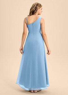 Azazie Brooke Junior Powder Blue A-Line Side Slit Chiffon Dress image2