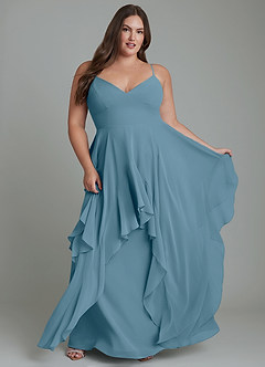 Azazie Zaina Abiti da Damigella Abito A-Line in Chiffon Bermuda image9