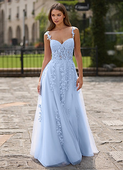 Dreamscape Azul Cielo Vestido de fiesta de corte A image4