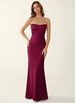 Miniqueadom Merlot Open Back Satin Vacation Dress image3