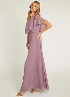 Azazie Lizzy Bridesmaid Dresses A-Line One Shoulder Chiffon Floor-Length Dress image3