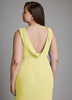 Azazie Kieryn Bridesmaid Dresses Lemon Sorbet Mermaid Pleated Chiffon Dress image13